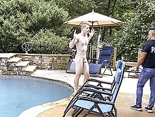 Naughty Police Officer Fucks That Naked Guy By The Pool