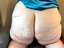 GIGANTIC BUM MILF IN A BLUE SUEDE DRESS TRIES COWGIRL