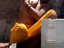 Desi stepsister Sukunmi strips down in the open shower,  revealing her stunning body while her stepbrother helps her bathe in the