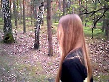 Hot nymphomaniac in the forest made me cum in her throat