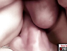 Double vaginal penetration (dvp) close up.  Creampie and sloppy seconds