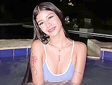 Fucking In The Jacuzzi At Night! Cumface