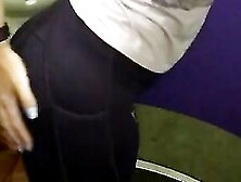 Busty MILF is flashing tits and masturbating at the public place