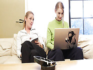 Unstoppable redhead lesbians sexually experimenting in office