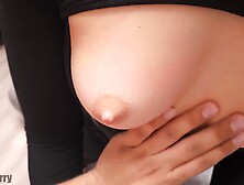 Sexy neighbor with big ass in ripped tight jeans seduced me into hot sex