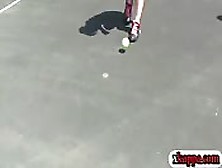 Nasty Rushes Oral Sex In Tennis Field