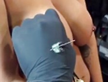 Latina With Nice Tits Gets Nipples Pierced