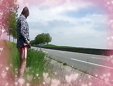 Transgender Travesti Lingerie Sounding Outdoor Road 32