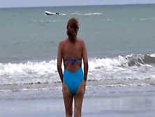 My Wifey On The Beach (Part One),  Fucking,  Swallowing,  Masturbating,  Orgasms,  Cumshots,  Exhibitionist