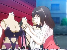 Adult cartoon shows a nerdy guy fucking a hot busty babe