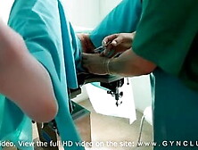 Hard orgasm on gyno chair