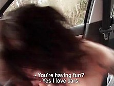 Aroused teen enjoys hardcore sex in the car