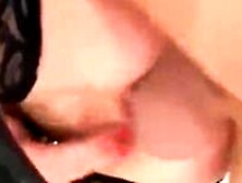 Roleplay sex in leather and fishnet stockings