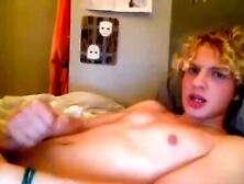 Curly Haired Blond Lad Wanking Boys Porn