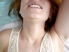 Thin blonde mounts with Brazilian Vitor with enormous BBC, moans incredible when he says her name