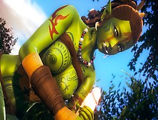 Touched The Breasts And Licked The Vagina Of The Orc Lady,  And Then Roughly Boned Her | 3D Asian Cartoon