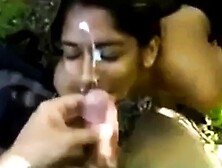 Indian Girl Taking An Outdoor Facial