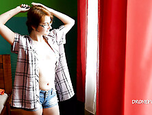 Naked redhead teen hair brushing