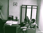 Blowjob for her boyfriend in back office of bank