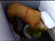 lesbian anal strapon sex in the bathroom