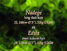 Nadege Vs Edita Nude Oil Wrestling