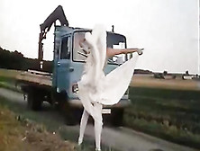 Retro French porn with a beautiful hairy pussy blonde babe