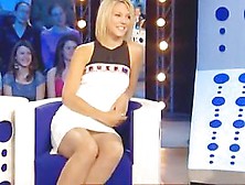 Local celebrity panties up skirt in a live show