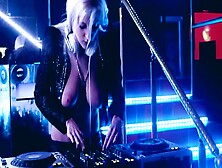 Topless Dj's Beautiful Bare Breasts In A Nightclub