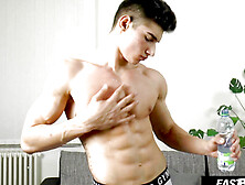 Beautiful Boy Shows Off His Hard Muscles