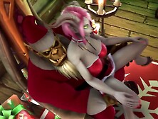 Sexy Demon Girl Rides Orc Santa's Dick : Warcraft Parody