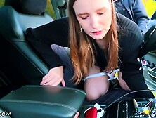 Car Floozy Sucks & Gets Drilled After Catching a Public Jerk - POV