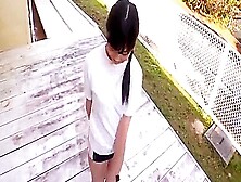 Japanese Cute Idolstar,  Bloomer Pulling The Shirt To Hide