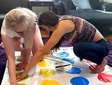 Two Hot Lesbians Are Playing A Strip Twister Game