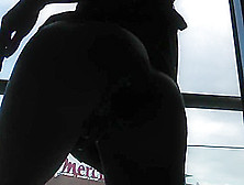 Showing Tits and Gaping Arsehole on Balcony to Public