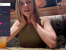 Public climax in restaurant with Lush remote controlled vibrator