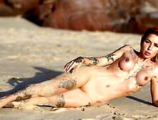 Skinny redhead muse Ana Almeida introduces her sexy tattoos for Playboy