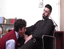 Bearded Priest Teases Young Catholic And Fucks His Ass Raw