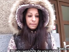 Brunette gal fucked by stranger