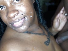 Gagging on daddy's big dick with facial