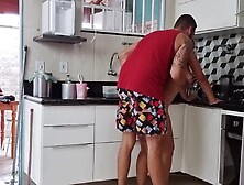 Naked Housemaid Is Fucked In The Kitchen By A Kinky Dude