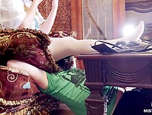 Queen in stockings sits on her victim's face while doing makeup and then rides it