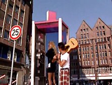 Alexandra in phone booth