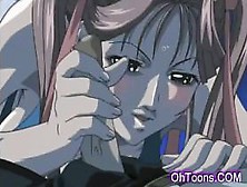 Busty young girl sucking his thick swollen cock