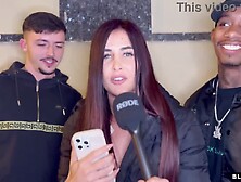 Andrea Lux interviews two guys on the street and fucks them in the hotel