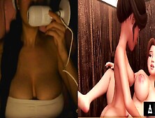 Waitress Gets Throat And Booty Filled With Cum- Manga Porn React