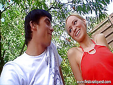 Nicolette losing her anal virginity outdoors