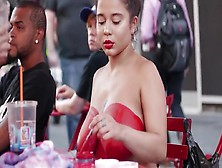 Latina Bodypaints He Rhuge Tits In Public