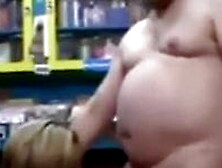 Fat Guy Gets Bj At Porn Shop