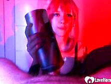 Wigged Babe Gives POV Blowjob Like a Pro