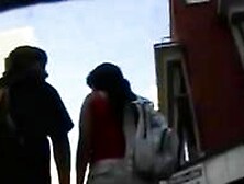 A Kinky Couple Underskirt Candid Voyeur Street Video